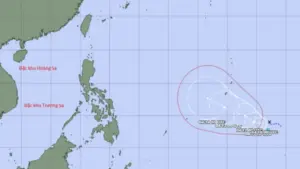 Áp thấp nhiệt đới khả năng mạnh lên thành bão ở tây bắc Thái Bình Dương