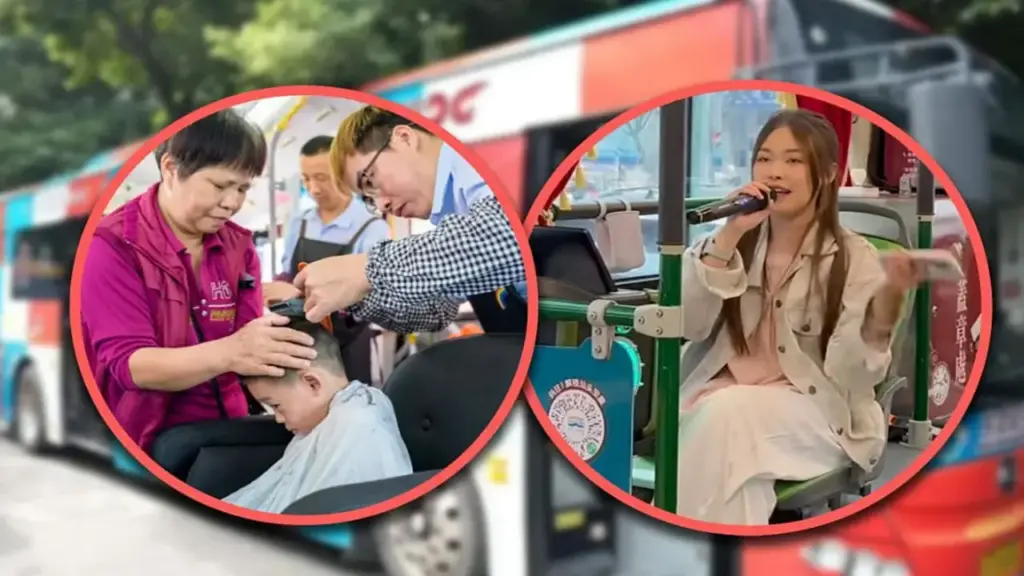 Biến xe buýt thành tiệm cắt tóc và rạp phim di động