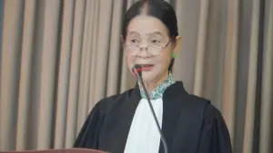 Luật sư hào hứng với cái ‘lưỡi thẳng’ của mình trong áo choàng mới