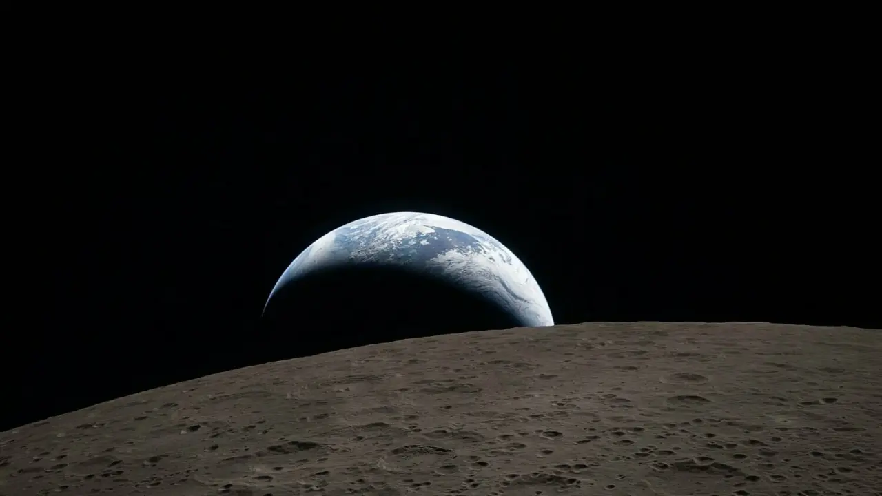 NASA công bố ảnh 'Trái Đất lặn' nhìn từ phía xa Mặt Trăng